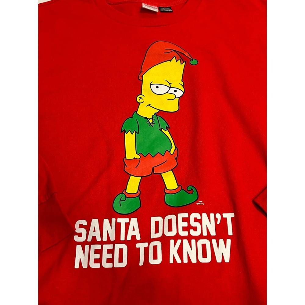 New The Simpsons Ugly Sweater Christmas Holiday Red Bart Simpson Mens XXL - Picture 2 of 6